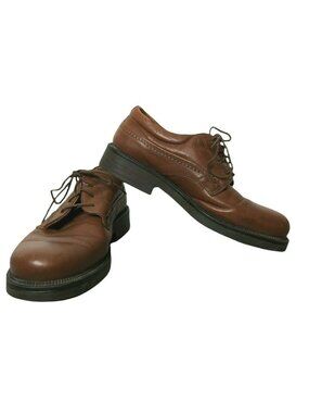Stafford Mens 8.5  Brown Italian Leather Lace-Up Dress Shoes Work Comfort